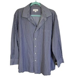 Tommy‎ Bahama Men's Navy Striped Button Down Long Sleeve Shirt Size XL